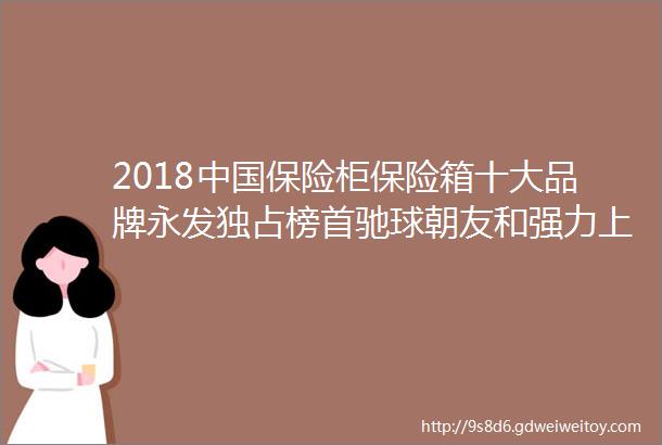 2018中国保险柜保险箱十大品牌永发独占榜首驰球朝友和强力上榜